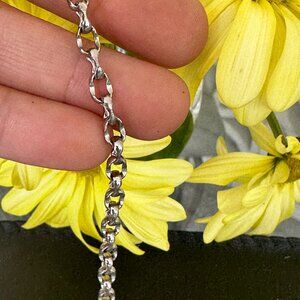 Sterling Silver Oval Kidney Shape Link 7 1/4" Bracelet Preowned